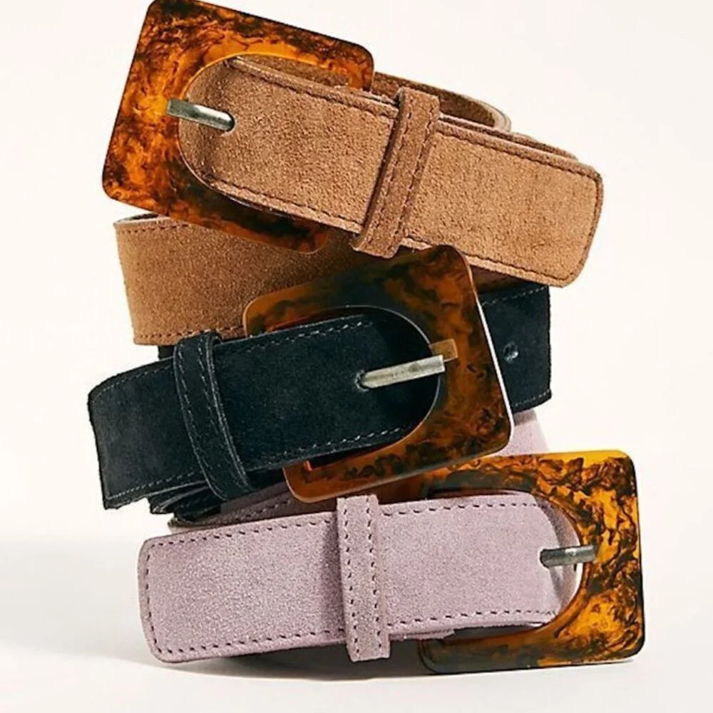 NWOT Free People Dee Dee Leather Resin Belt